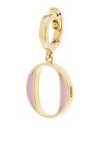 English Letter O Charm, 18k Yellow Gold